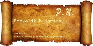 Porkoláb Marina névjegykártya